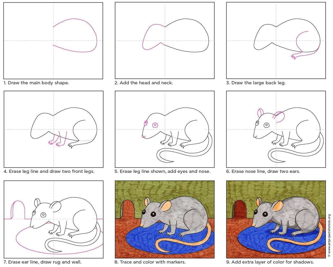 How To Draw Rat Step By Step