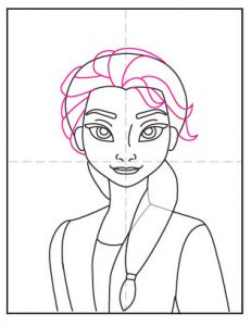 Easy How to Draw Elsa Tutorial and Elsa Coloring Page