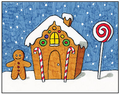 Draw a Gingerbread House · Art Projects for Kids