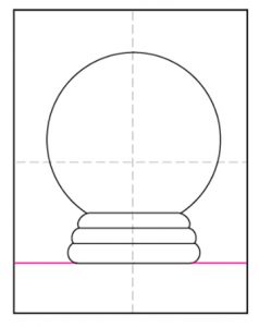 Easy How to Draw a Snow Globe Tutorial Video and Coloring Page