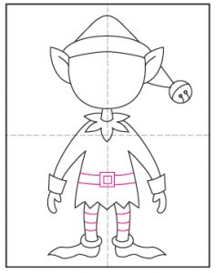 Easy How to Draw an Elf Tutorial and Elf Coloring Page