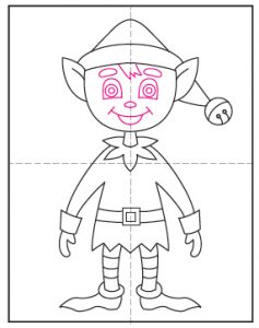 Easy How to Draw an Elf Tutorial and Elf Coloring Page