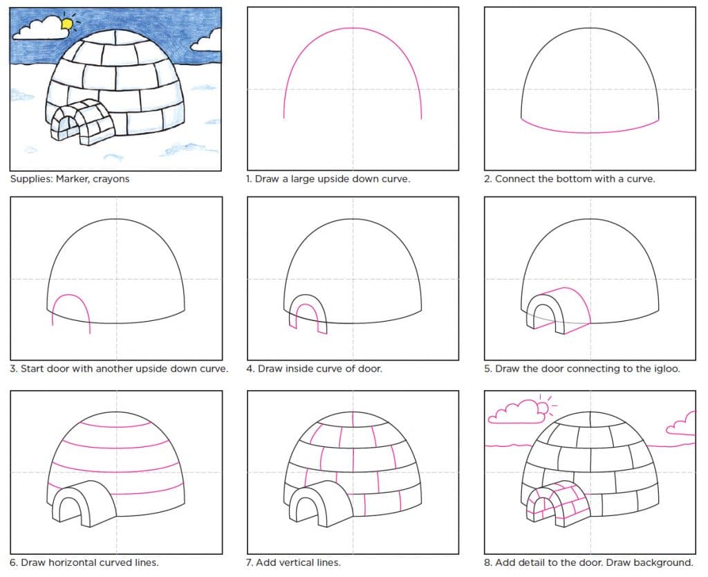 How To Draw An Igloo · Art Projects For Kids