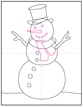 How To Draw A Snowman Art Projects For Kids