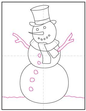 How To Draw A Snowman Art Projects For Kids