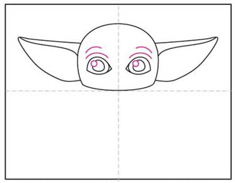how to draw yoda face easy