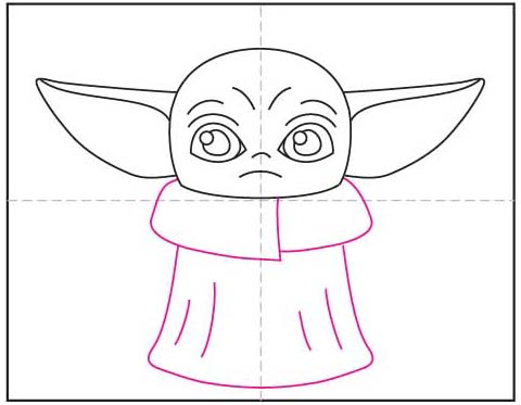 Easy How To Draw Baby Yoda Tutorial And Baby Yoda Coloring Page