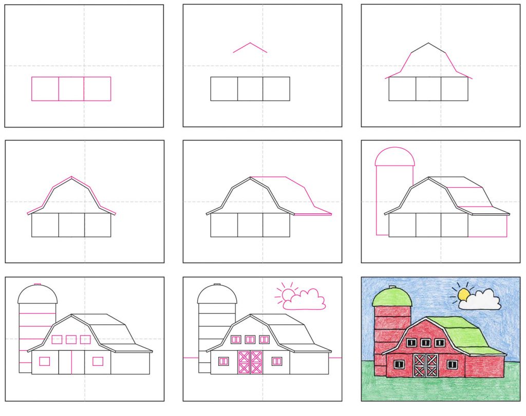 Draw a Barn · Art Projects for Kids