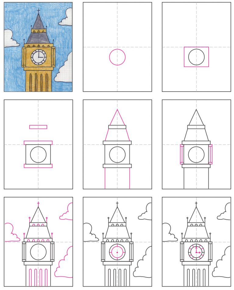 How to Draw Big Ben · Art Projects for Kids