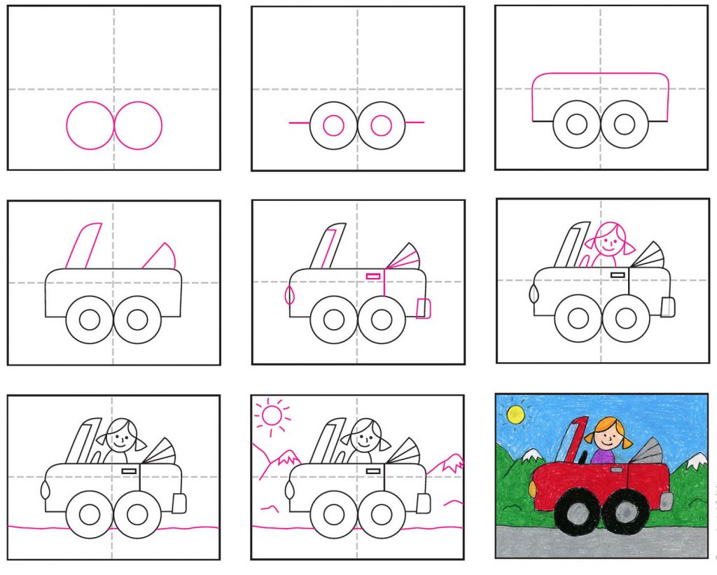 Draw A Cute And Easy Car Art Projects For Kids