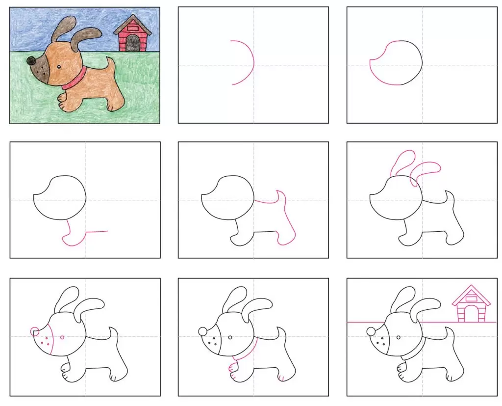 Cute Puppy diagram 1024x827.jpg - Hướng dẫn cách vẽ hình cute - tik tok đáng yêu với hơn 1000 mẫu cực ấn tượng