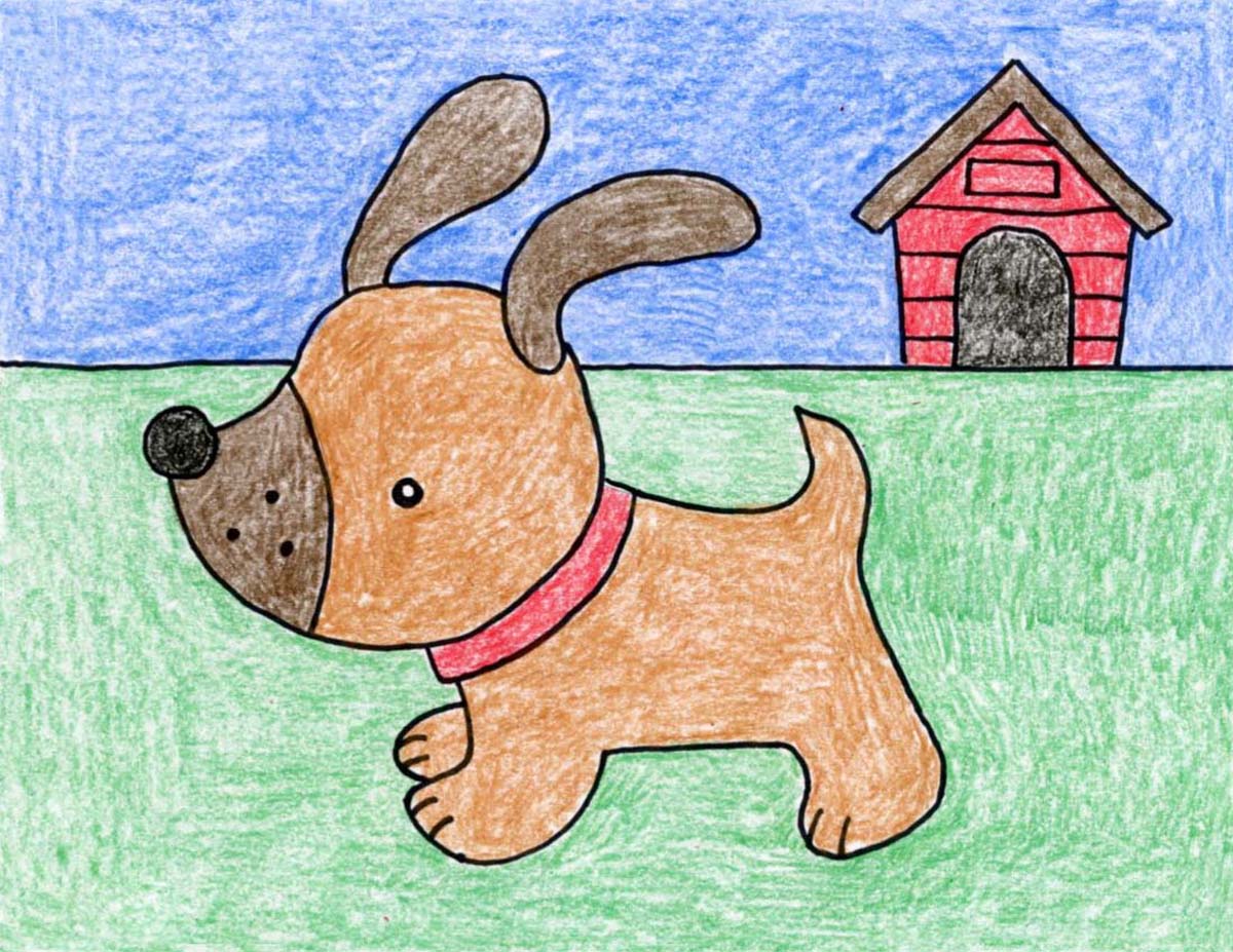 Easy How to Draw a Cute Puppy Tutorial · Art Projects for Kids