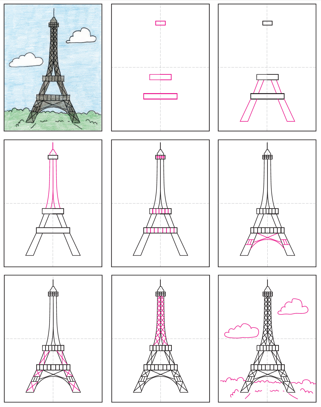 How to Draw the Eiffel Tower · Art Projects for Kids