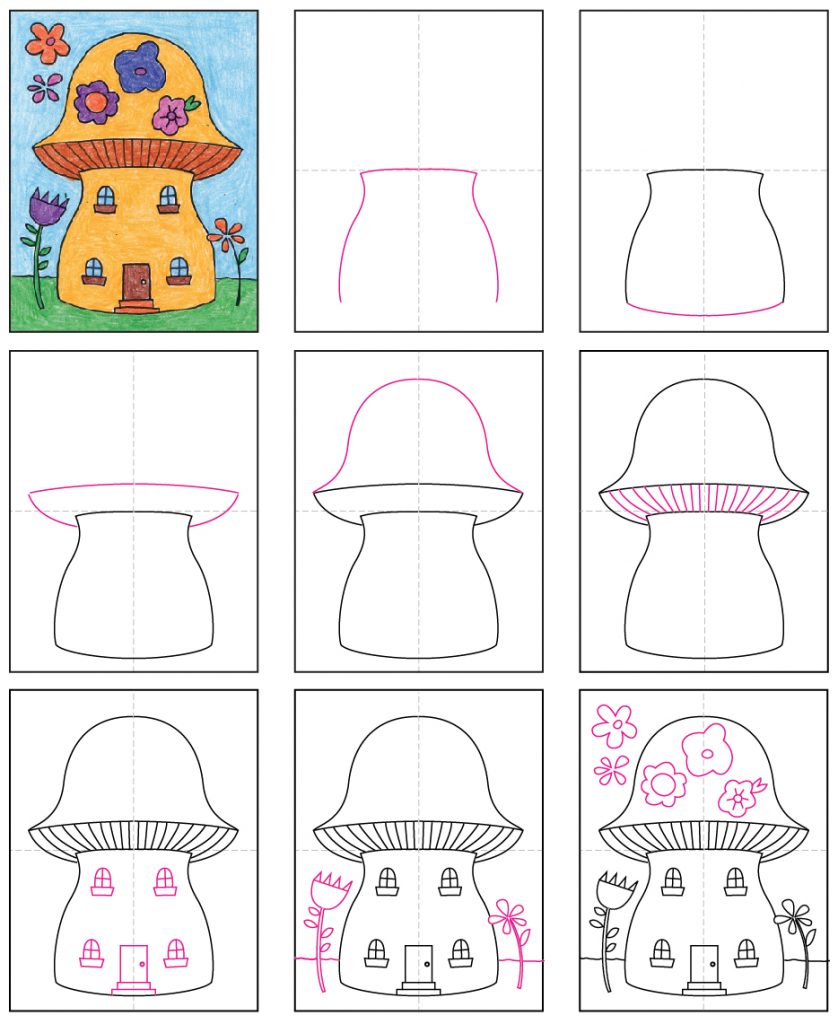 How To Draw A Fairy House Step By Step