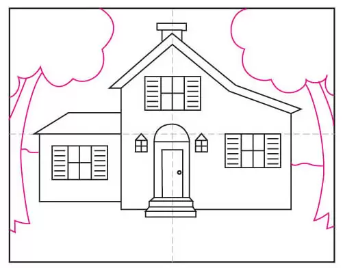 Big house outline | Drawing pictures for kids, Simple house drawing, Art  drawings for kids