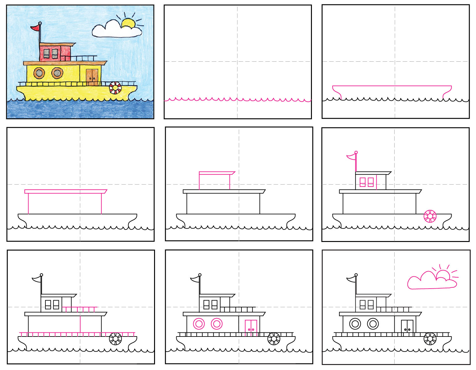 how-to-draw-a-houseboat-art-projects-for-kids