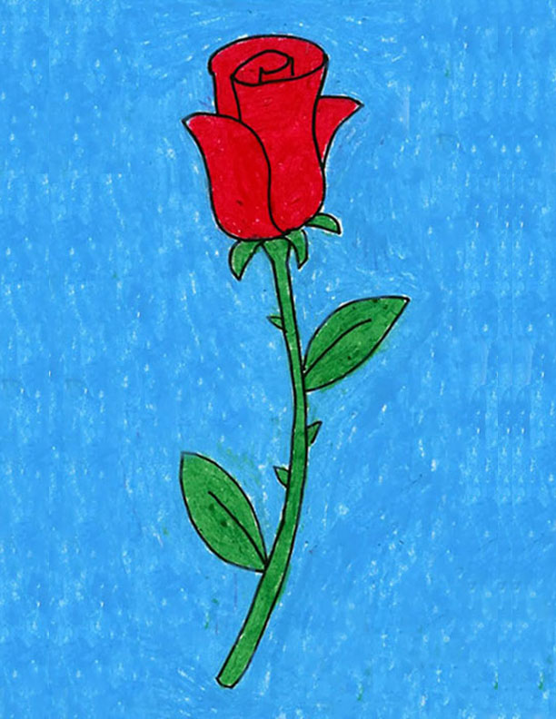 How To Draw A Rose Art Projects For Kids