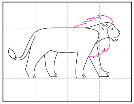 Easy How to Draw a Lion Tutorial and Lion Coloring Page