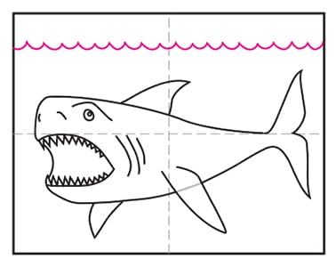 Meg 8 - Hướng dẫn cách vẽ cá mập đơn giản với 9 bước cơ bản