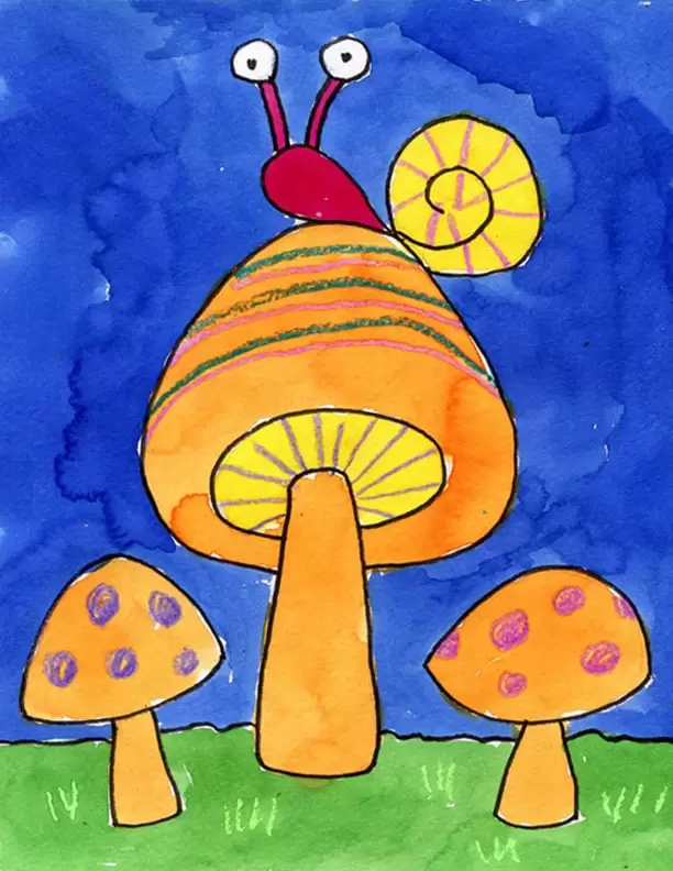 How to Draw Simple Mushrooms