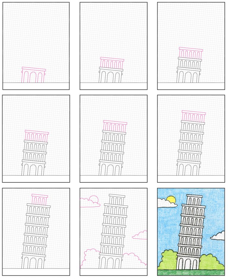 Draw the Leaning Tower of Pisa · Art Projects for Kids