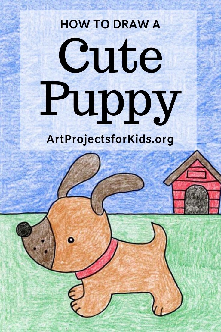 Easy How to Draw a Cute Puppy Tutorial · Art Projects for Kids