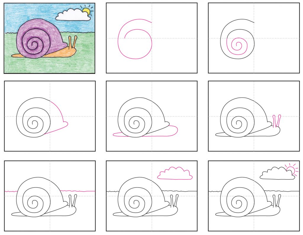 Улитка пошаговое рисование