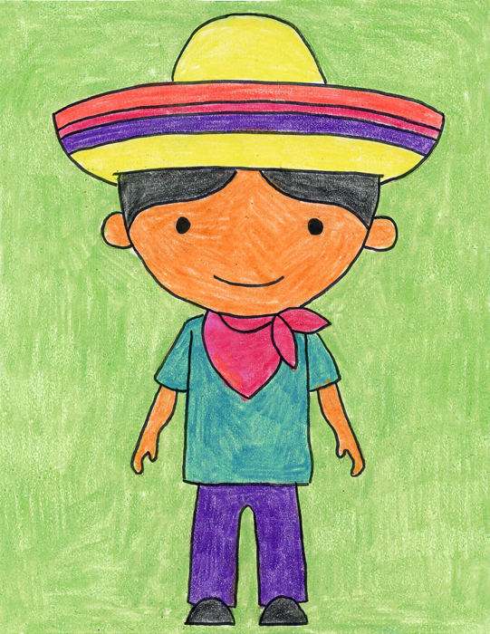 Draw A Boy With A Sombrero Art Projects For Kids Drawing & illustration mixed media & collage fiber arts. draw a boy with a sombrero art