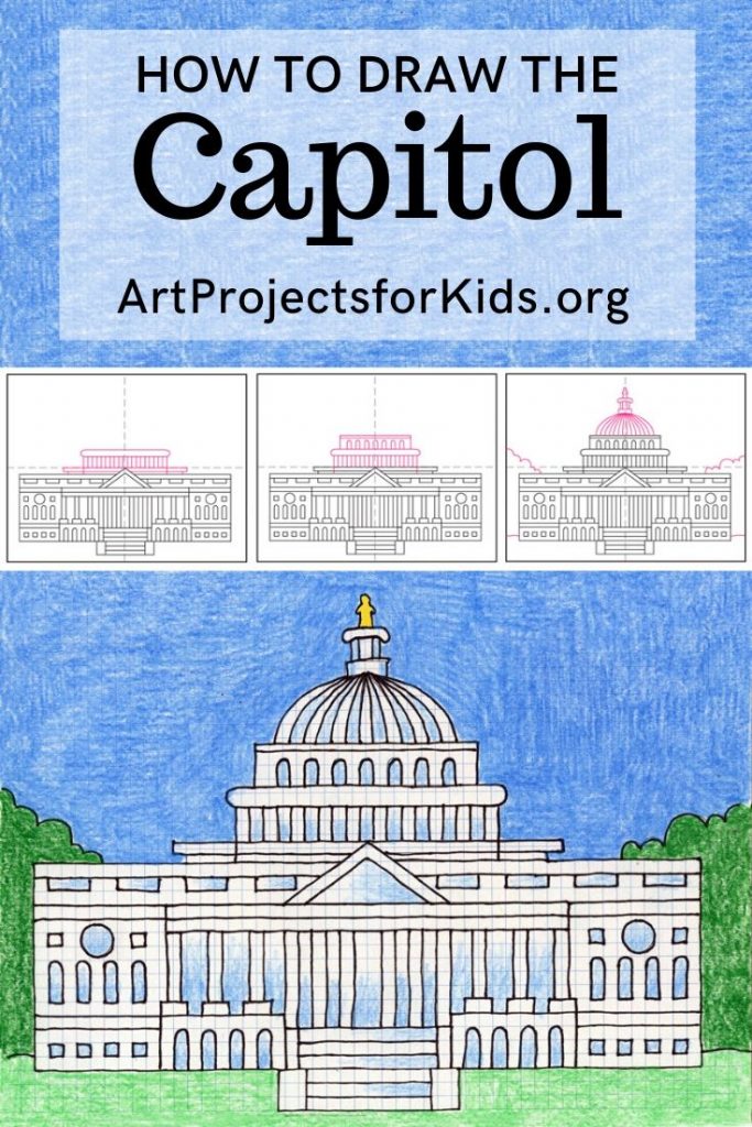 Draw The Us Capitol Art Projects For Kids