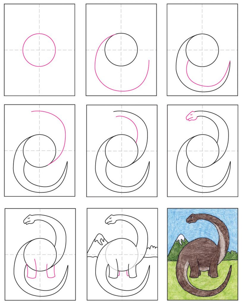 Draw A Diplodocus Art Projects For Kids