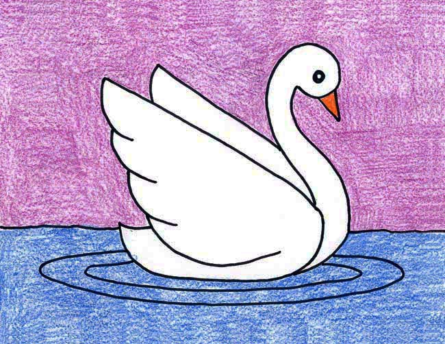 how to draw a baby swan