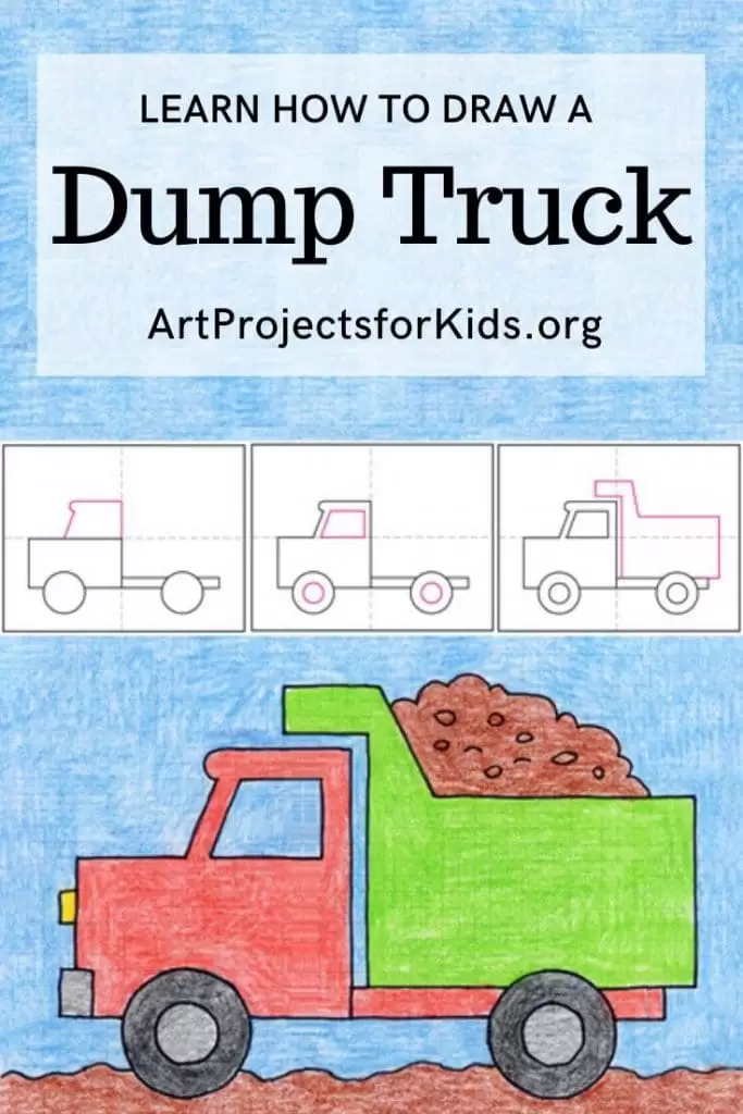Dump Truck Coloring Page. Dumper Truck Side View Royalty Free SVG,  Cliparts, Vectors, and Stock Illustration. Image 172253594.