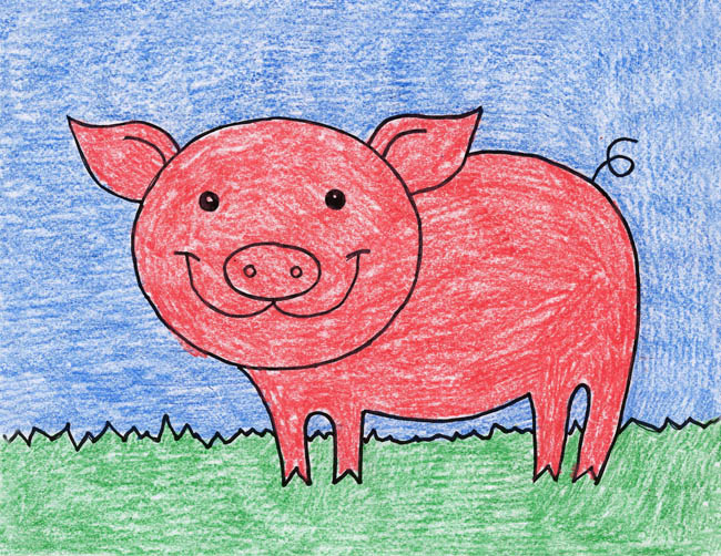 Pig Drawing For Kids