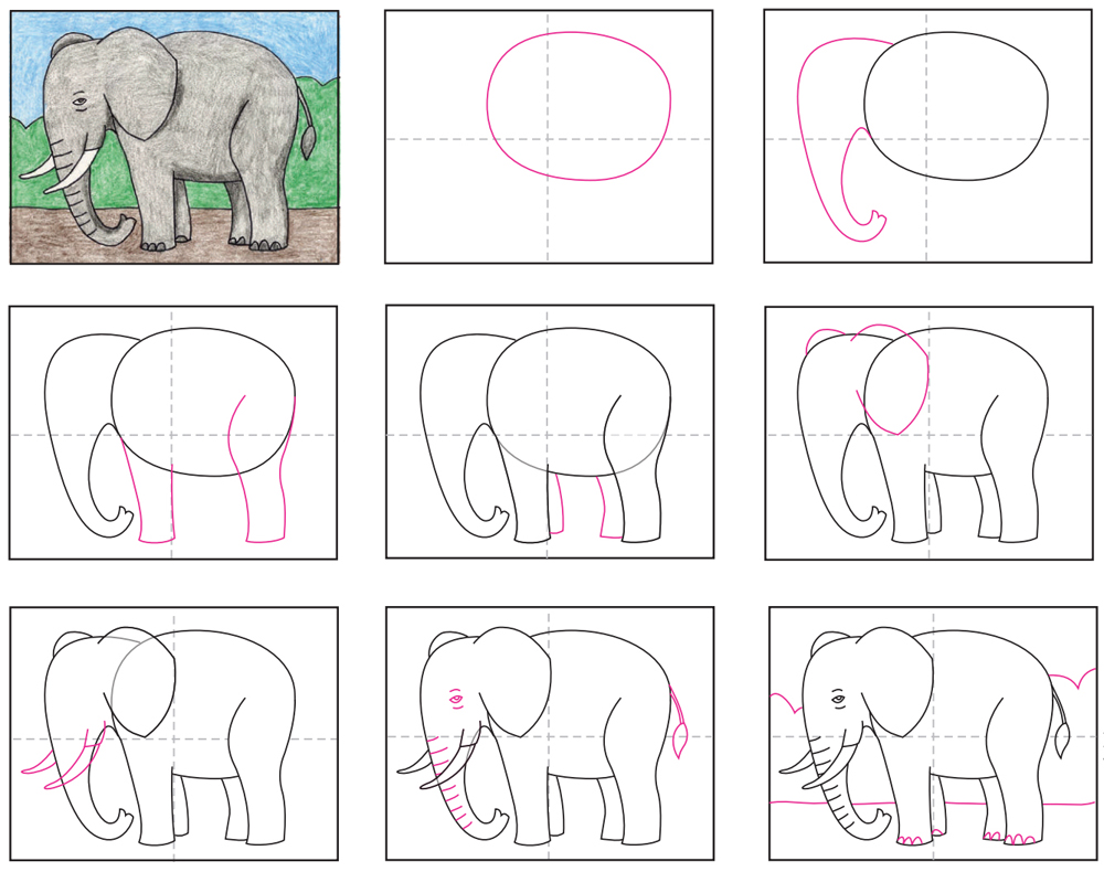 How To Draw An Elephant Step By Step Drawing Ideas - Vrogue
