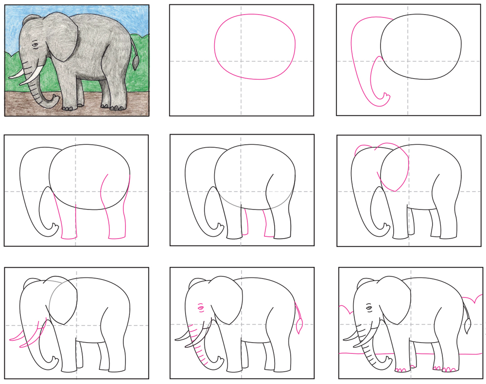 How To Draw An Elephant Drawing Lessons For Kids Drawing For Kids