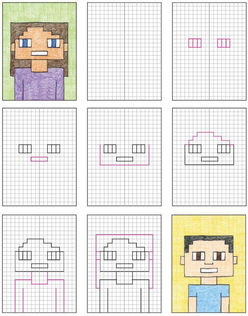 How to Draw a Minecraft Selfie · Art Projects for Kids