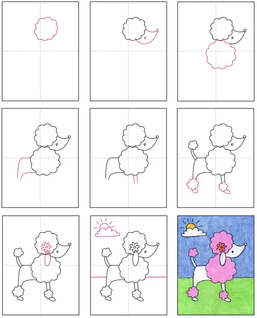 A step by step tutorial for how to draw an easy Poodle, also available as a free download.