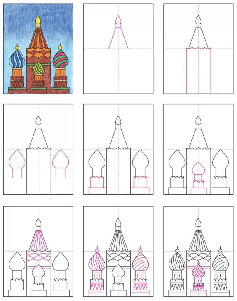 how to draw russian buildings