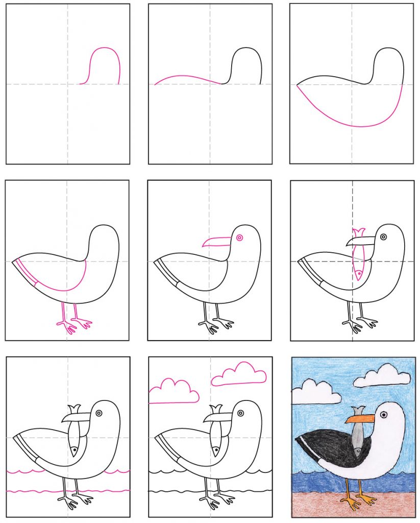 How To Draw A Seagull Seagull Coloring Page