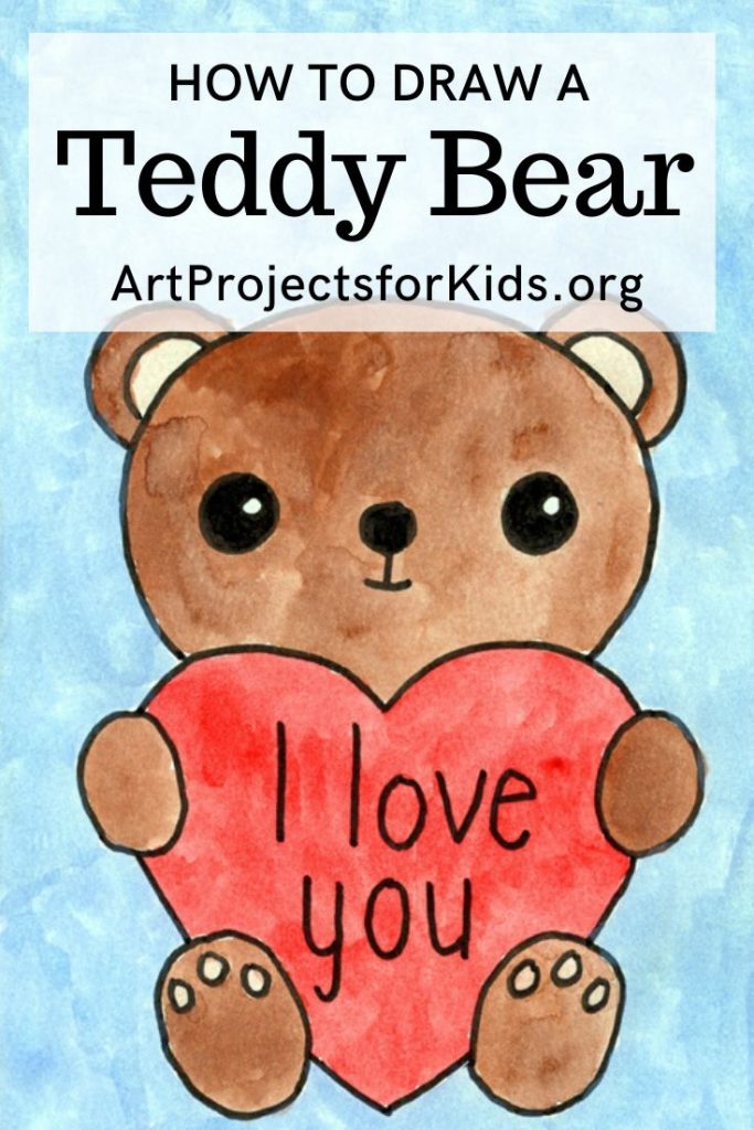 Draw a Teddy Bear with a Heart Â· Art Projects for Kids