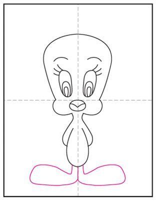 Easy How to Draw Tweety Bird Tutorial and Tweety Bird Coloring Page