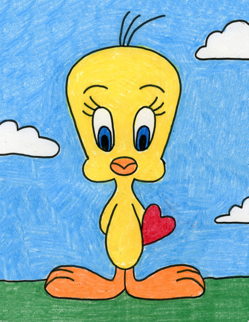 Easy How to Draw Tweety Bird Tutorial and a Tweety Bird Coloring Page