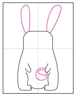 rabbit line art view from above