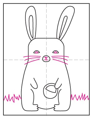 rabbit line art view from above