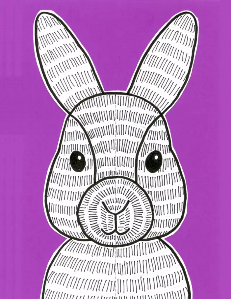 Easy How to Draw a Bunny Tutorial Video & Bunny Coloring Page