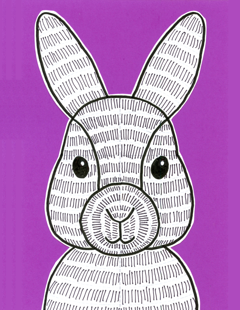 Easy How to Draw a Bunny Tutorial and Bunny Face Coloring Page