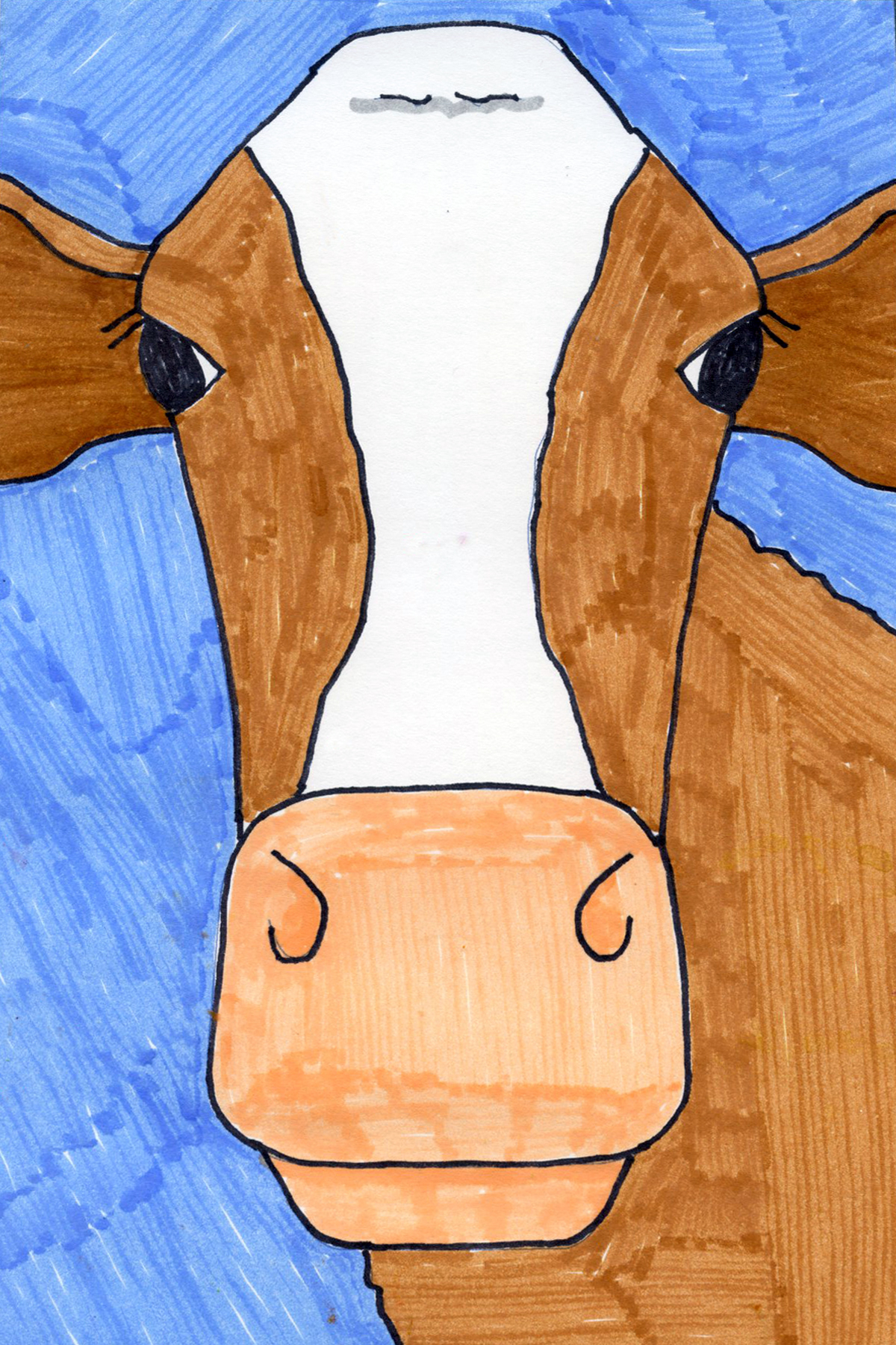 Draw a Cow Face · Art Projects for Kids