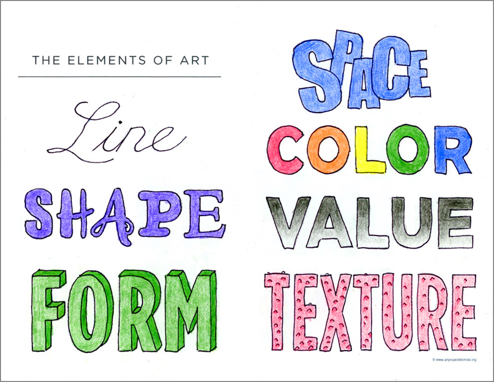 elements of art worksheet art projects for kids