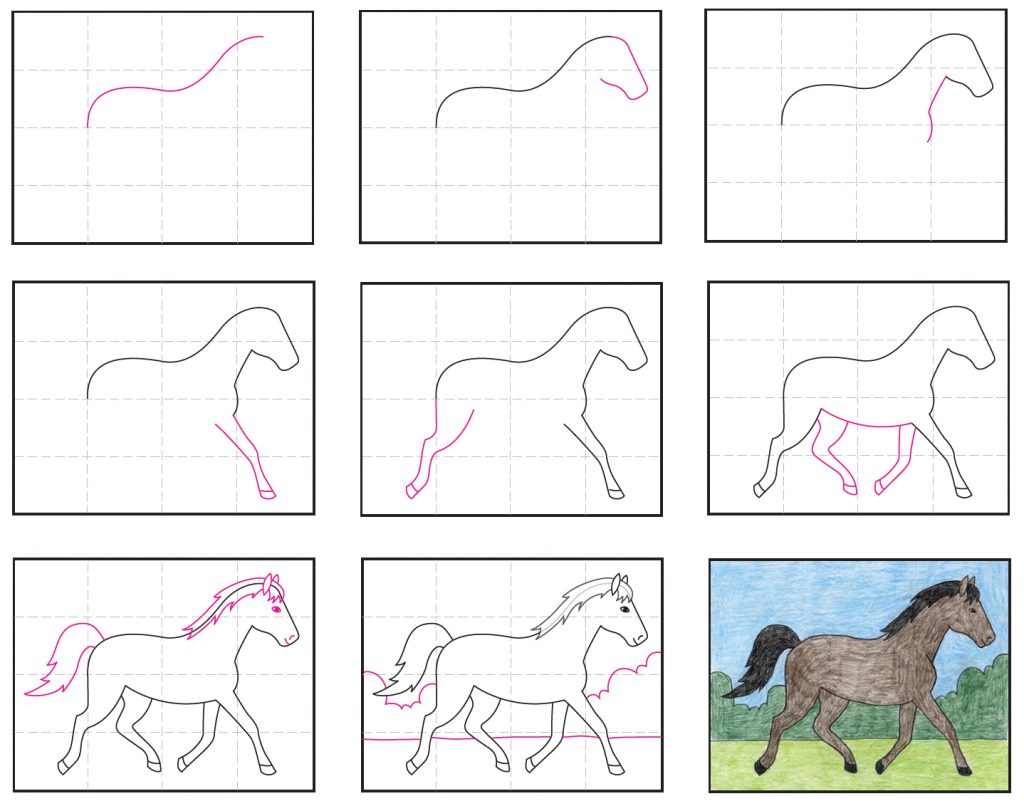 How To Draw A Horse Art Projects For Kids