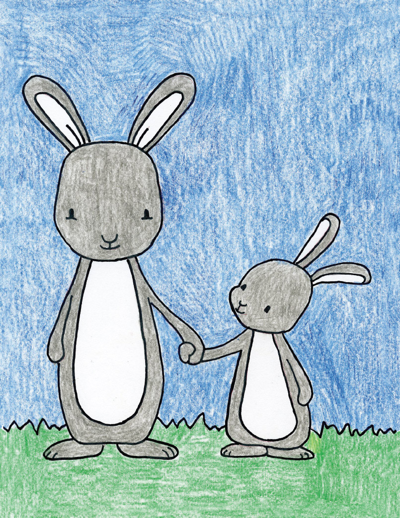 Draw A Bunny And A Baby Art Projects For Kids